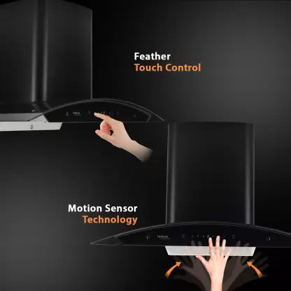 Hindware NEVIO PLUS BLACK 90 Auto Clean Wall Mounted Chimney (Black 1400 CMH)(OPEN BOX) Hindware NEVIO PLUS BLACK 90 Auto Clean Wall Mounted Chimney (Black 1400 CMH)(OPEN BOX)